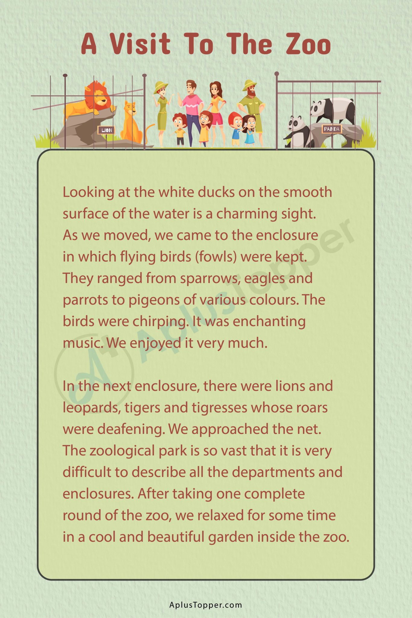 a visit to the zoo essay for class 4
