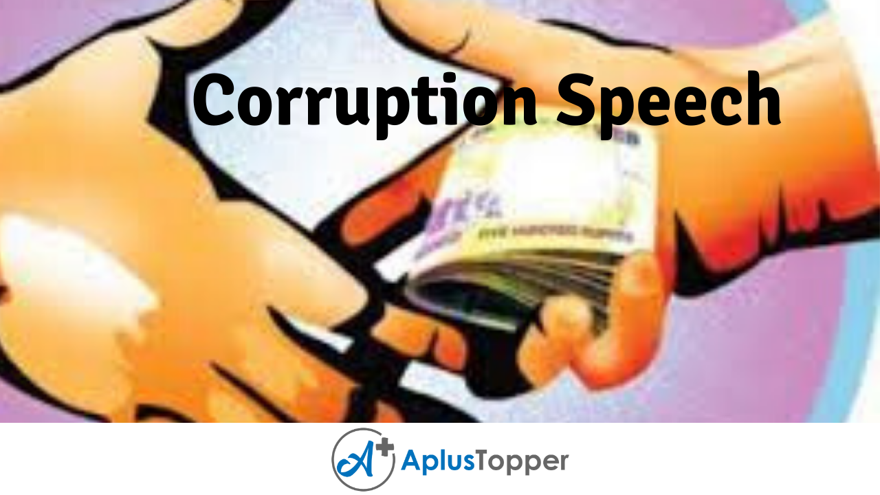 write a short speech on corruption
