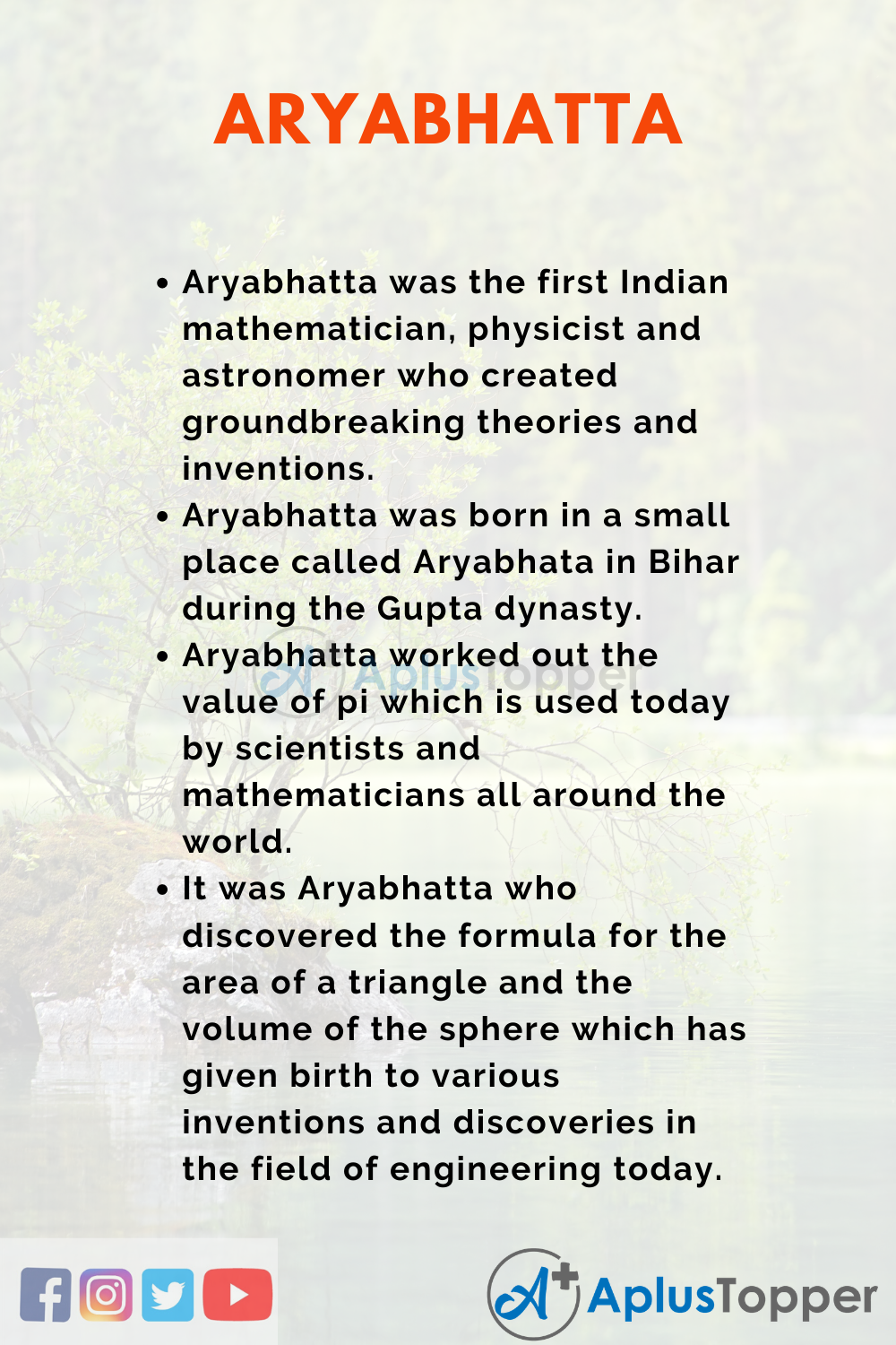 Aryabhatta Essay | Essay on Aryabhatta for Students and Children ...