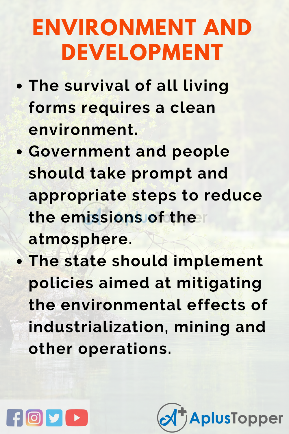 essay on environment vs development