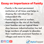family has the biggest influence essay
