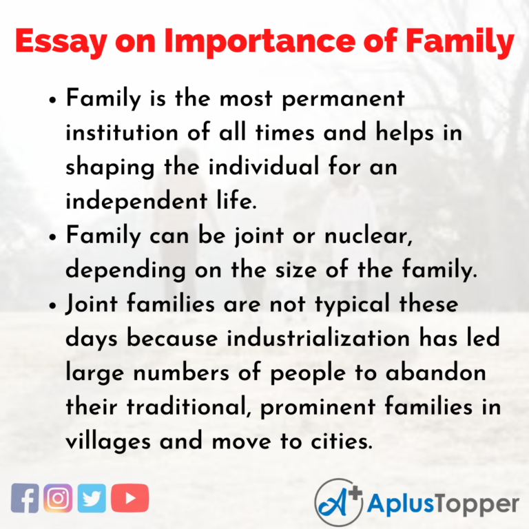 importance of family values essay writing