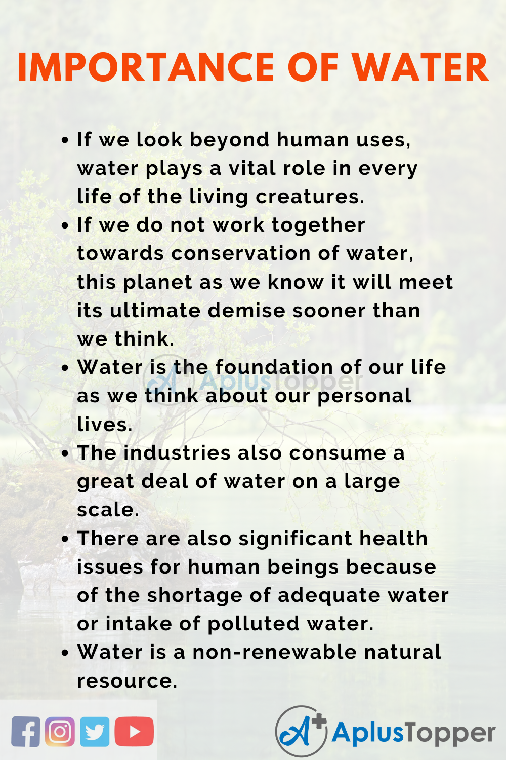 essay about water for industrial usage