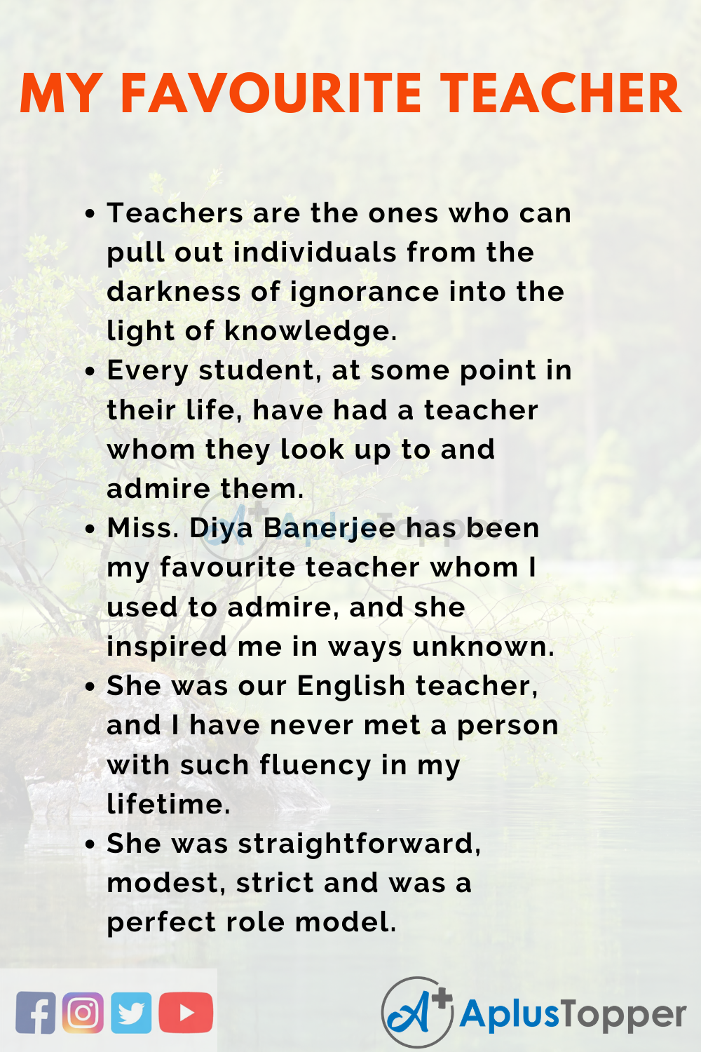 Essay about My Favourite Teacher