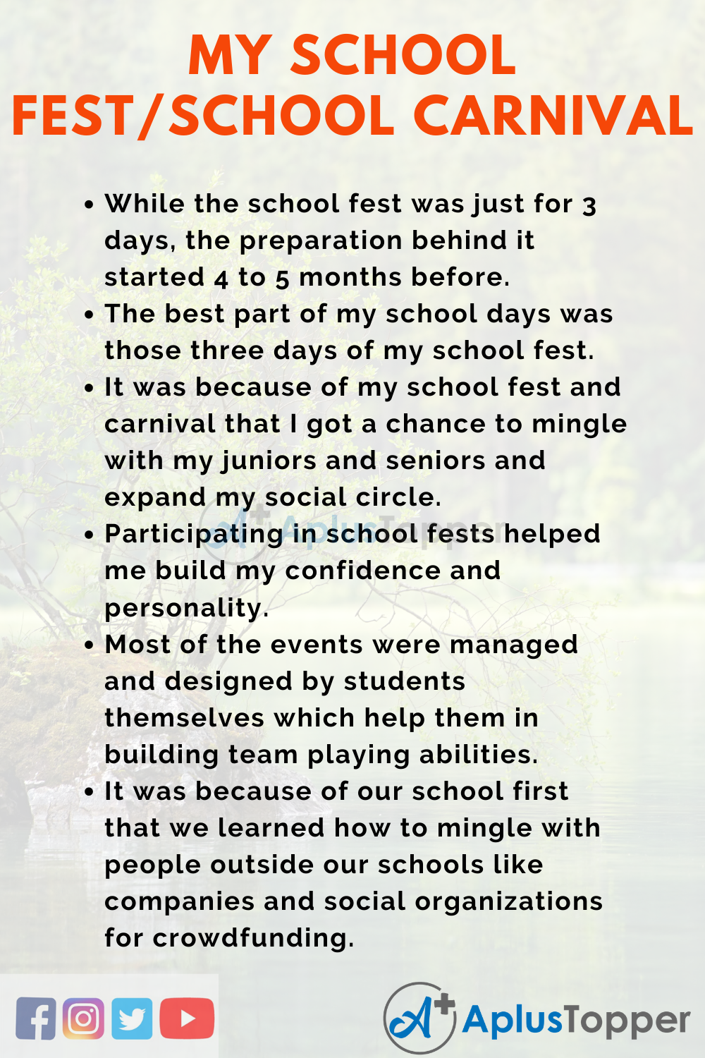 Essay about My School Fest_School Carnival