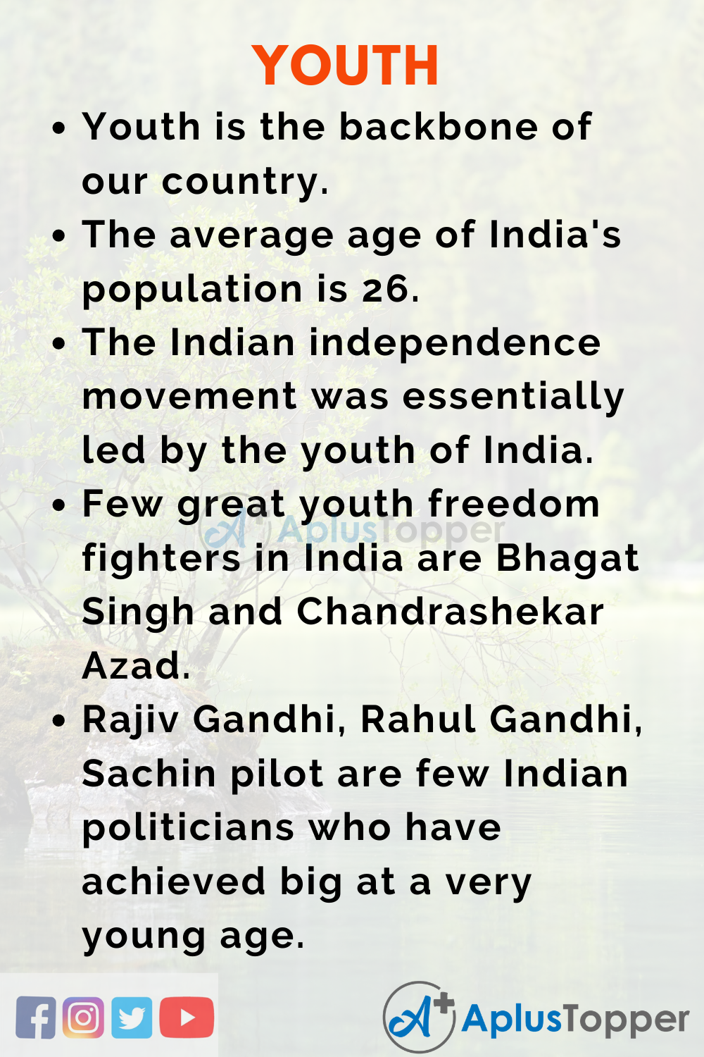 role of youth in politics essay