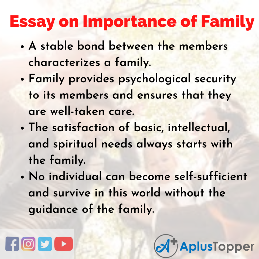 300 words essay about the importance of family