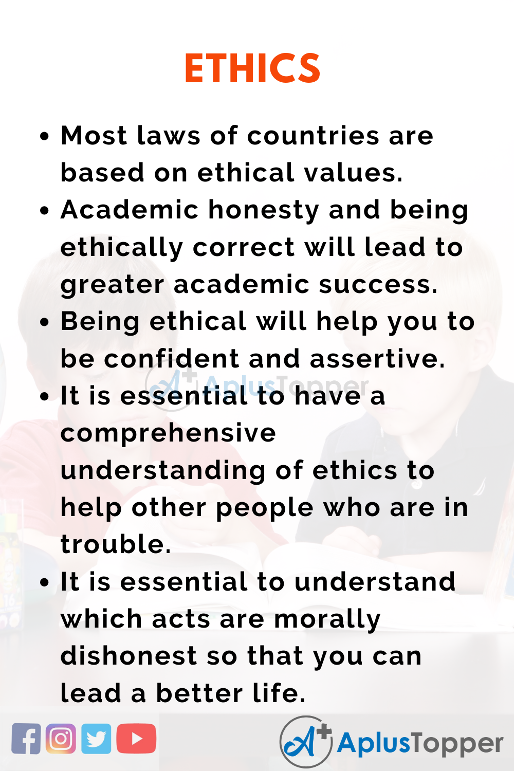 importance of ethics in life essay