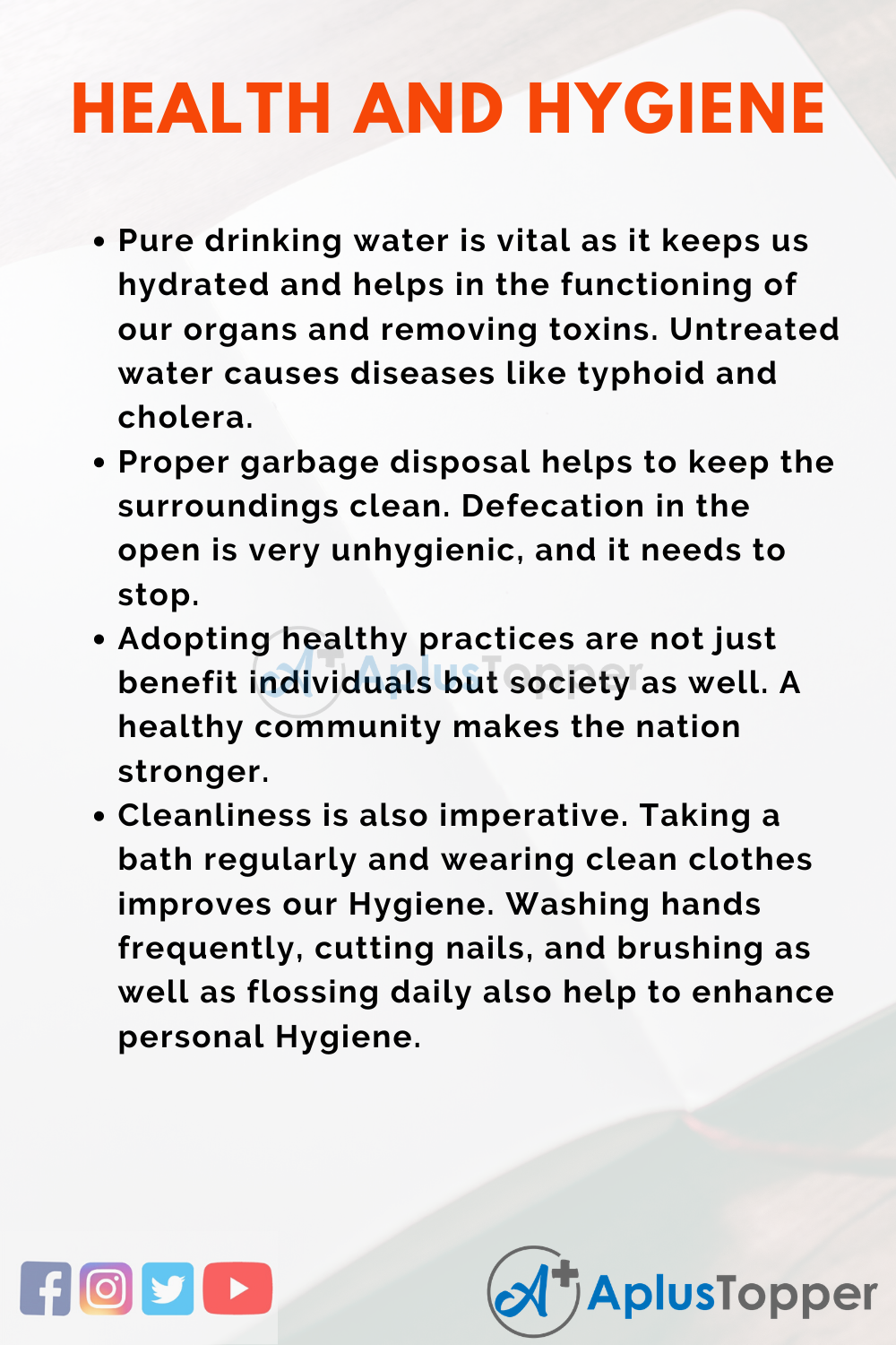 Essay on Health and Hygiene