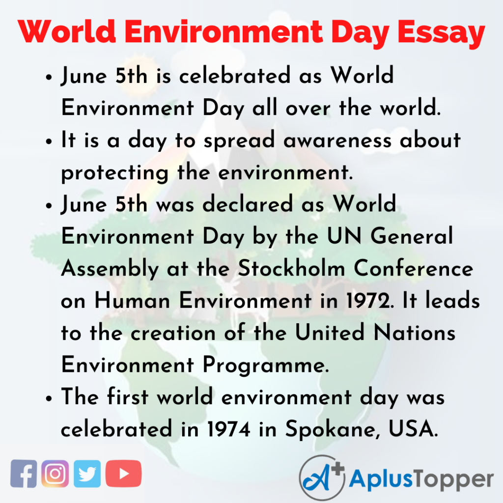 article writing on world environment day