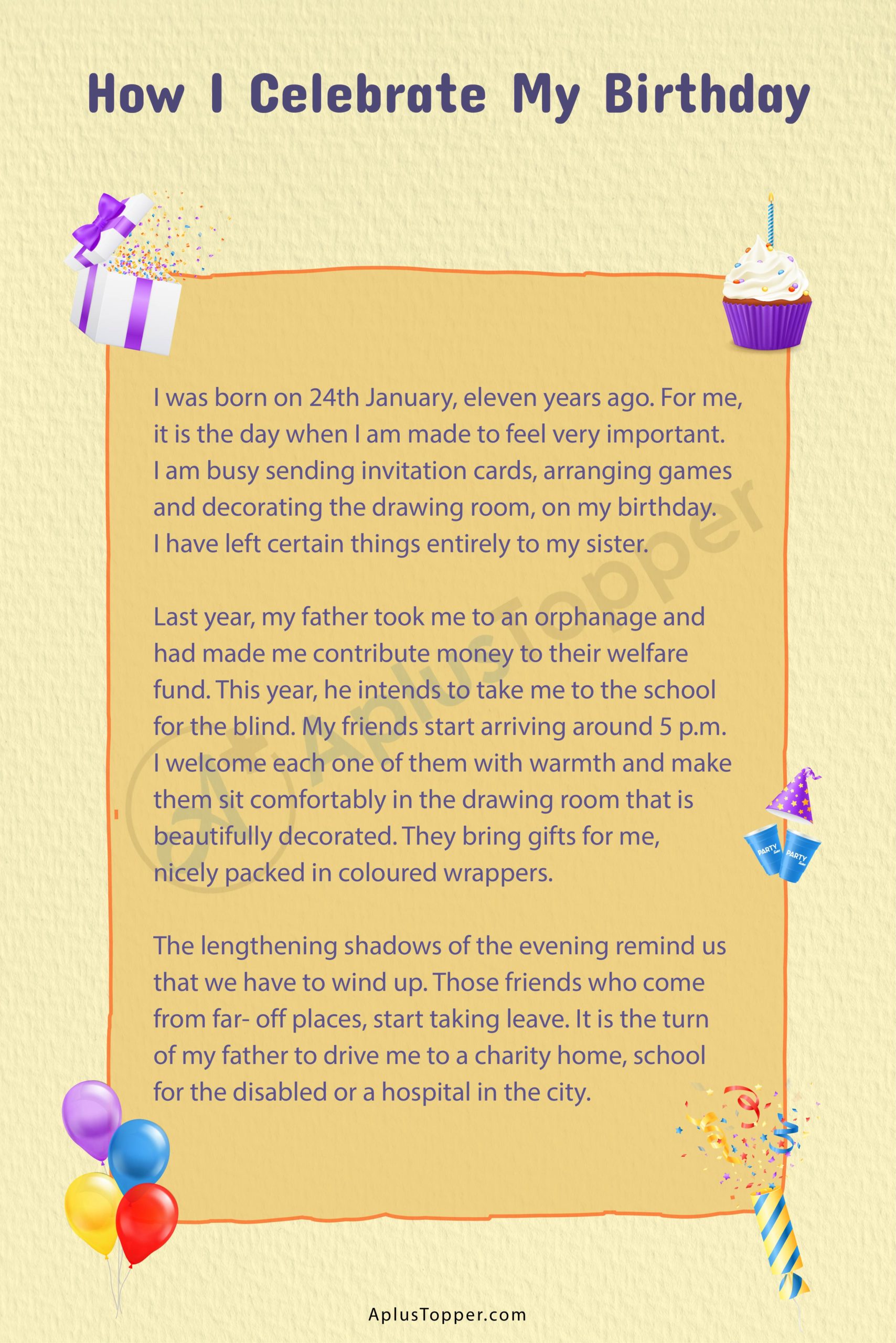 My Birthday Essay for Students  Children Essay on My Birthday