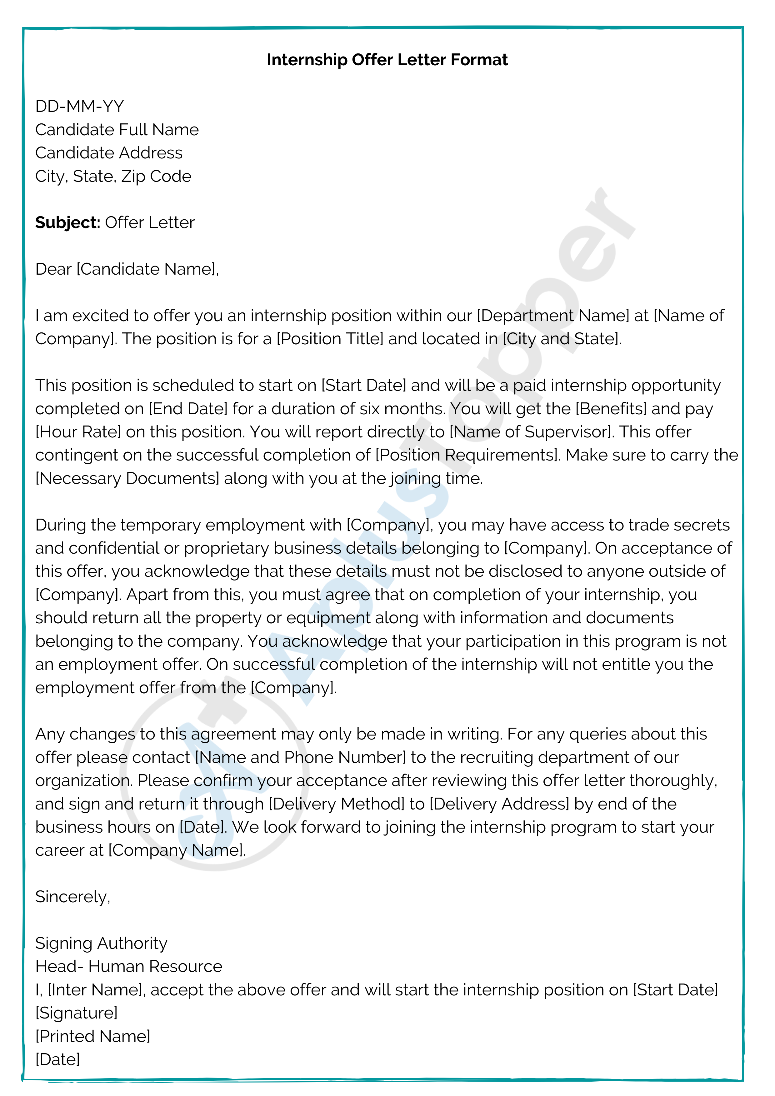 English Offer Letter - Xoxo Therapy