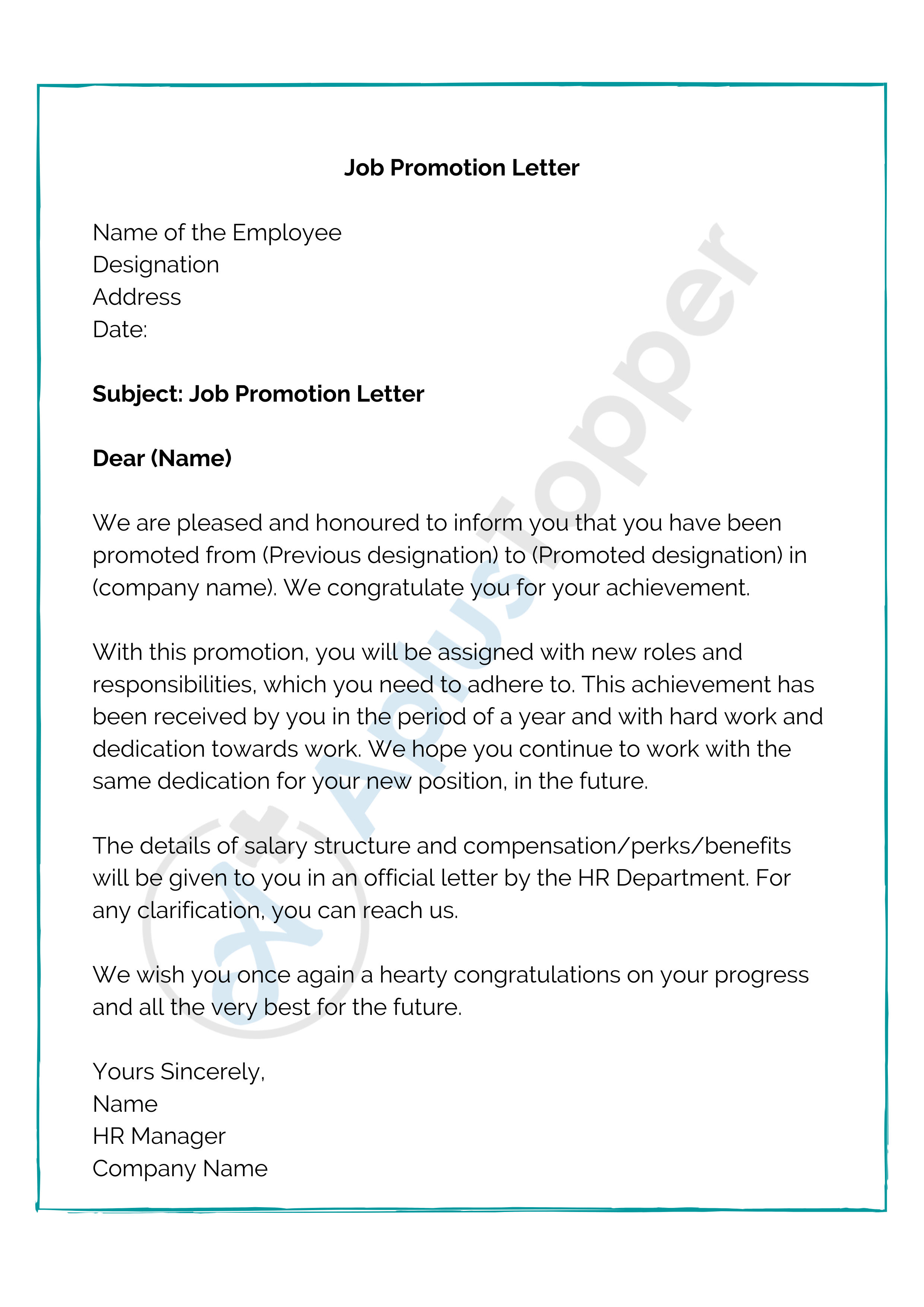 Job Promotion Letter
