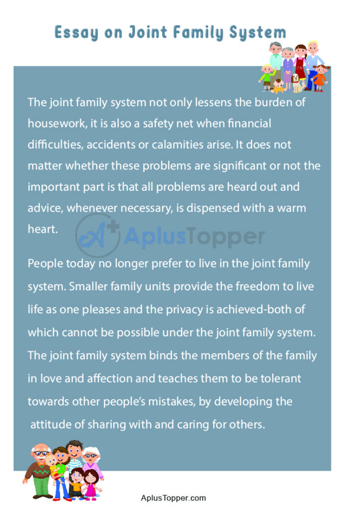 essay on joint family system 150 words