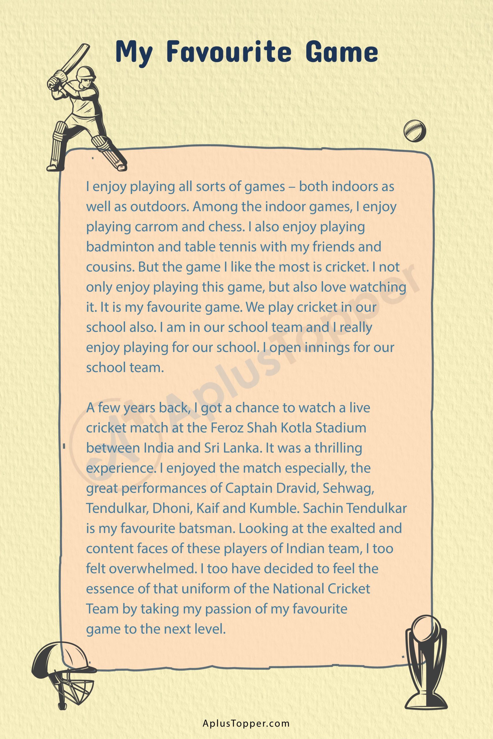 my favourite outdoor game essay