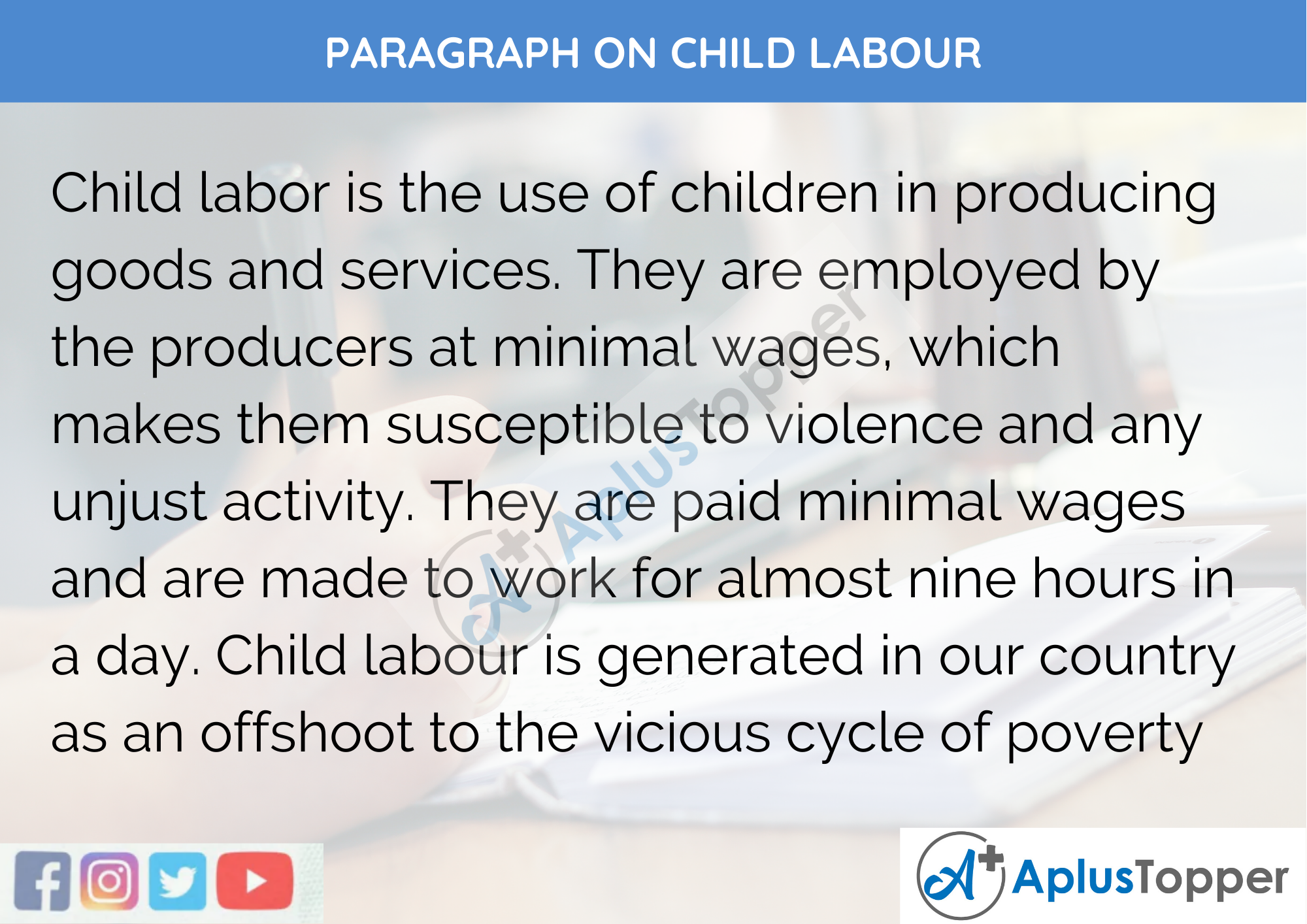 Paragraph On Child Labour - 100 Words for Class 1,2,3 Kids