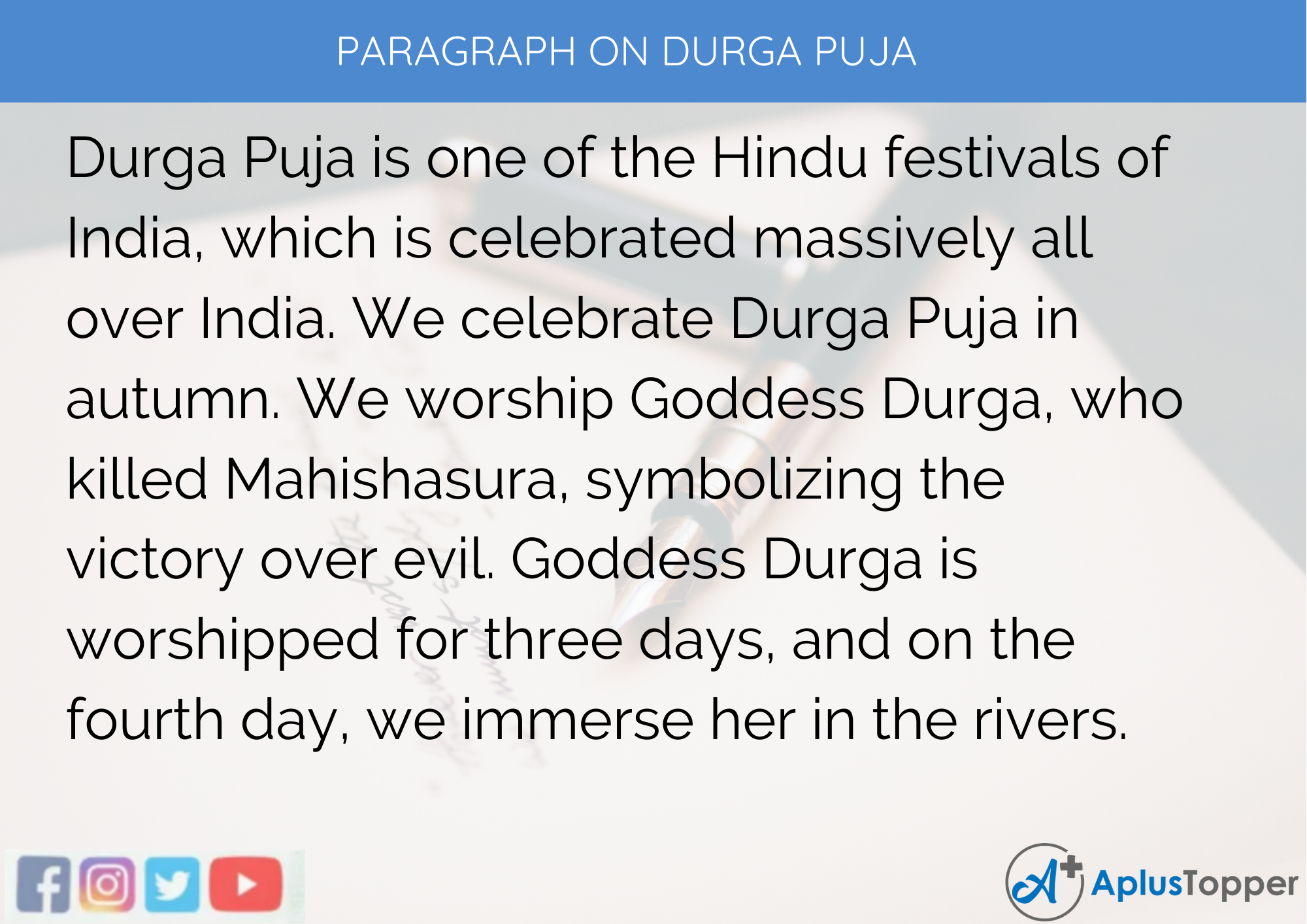 Paragraph On Durga Puja for kids