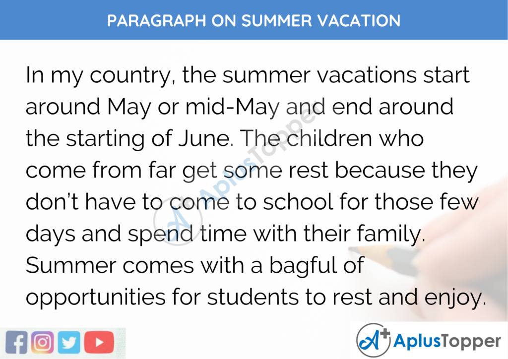 summer vacation essay 50 words