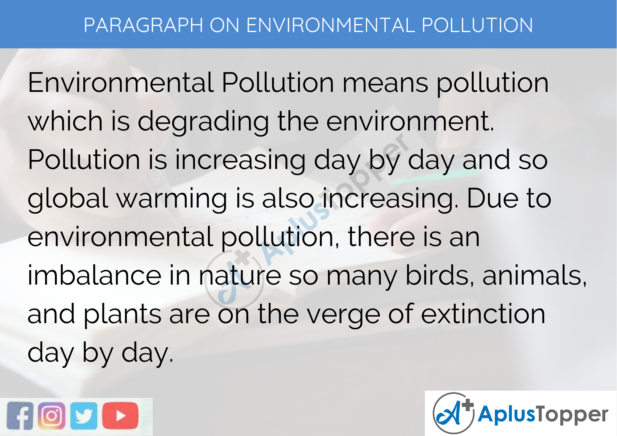 Paragraph on Environmental Pollution - 100 Words for Classes 1, 2, and 3 Kids