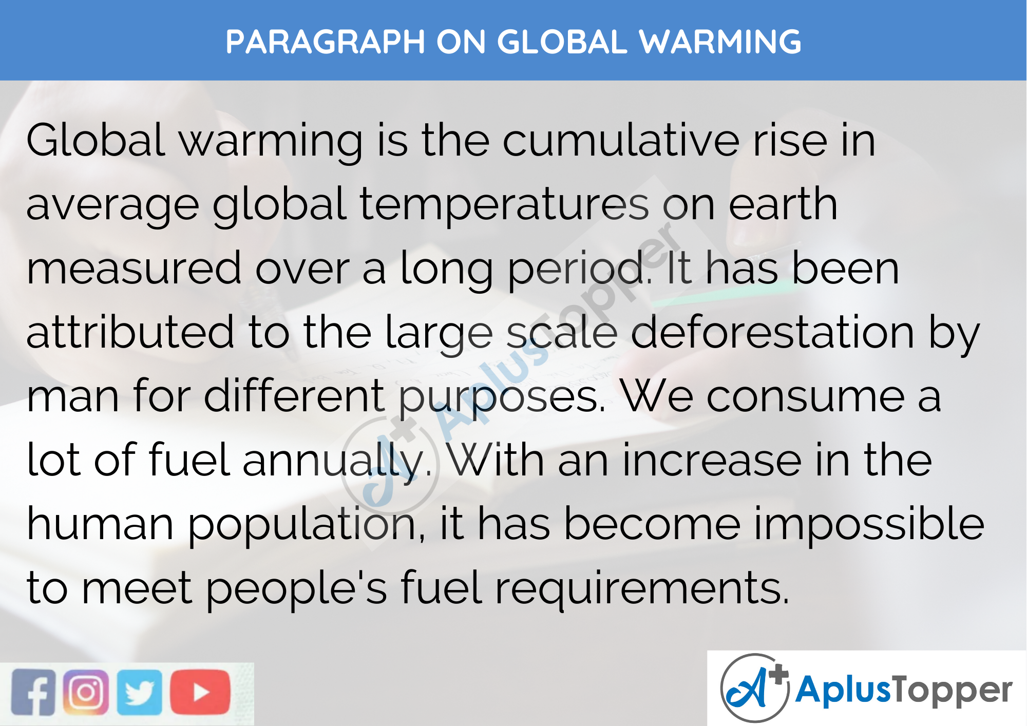 Paragraph on Global Warming - 250 to 300 Words for Classes 9, 10, 11, 12 and Competitive Exams Students