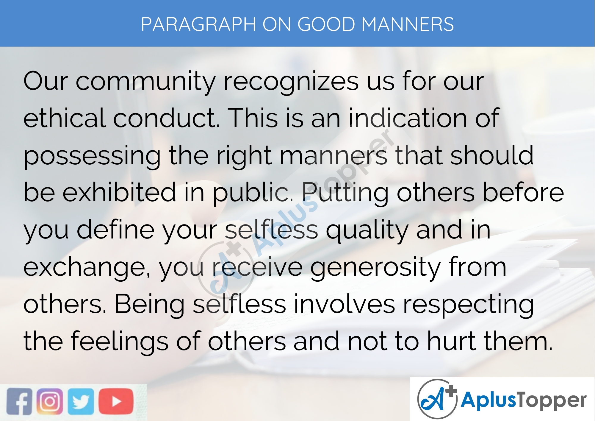Paragraph on Good Manners - 100 Words for Classes 1, 2, 3 ​ and Kids