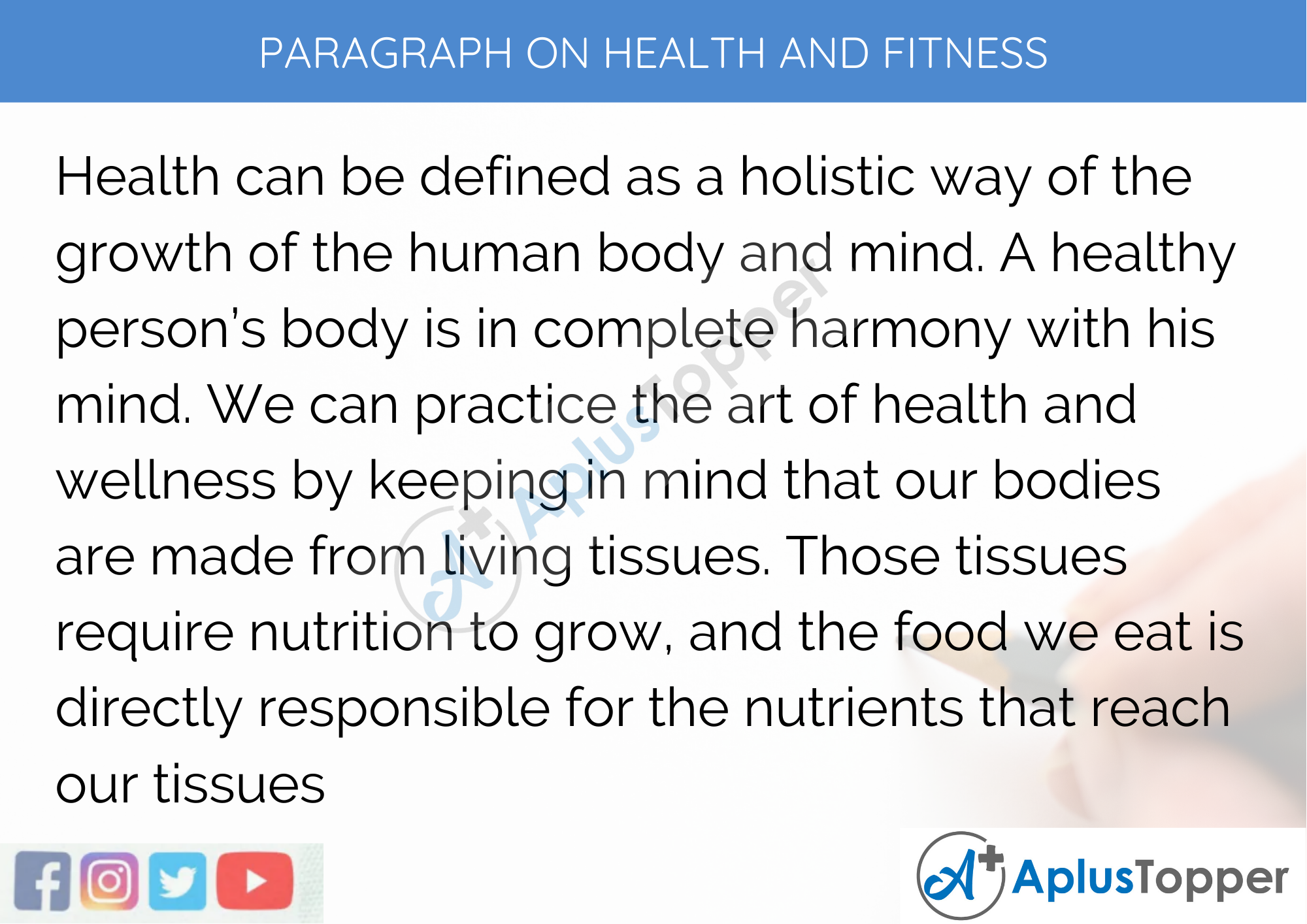 Paragraph on Health and Fitness - 250 to 300 Words for Classes 9, 10, 11, 12 And Competitive Exams Students