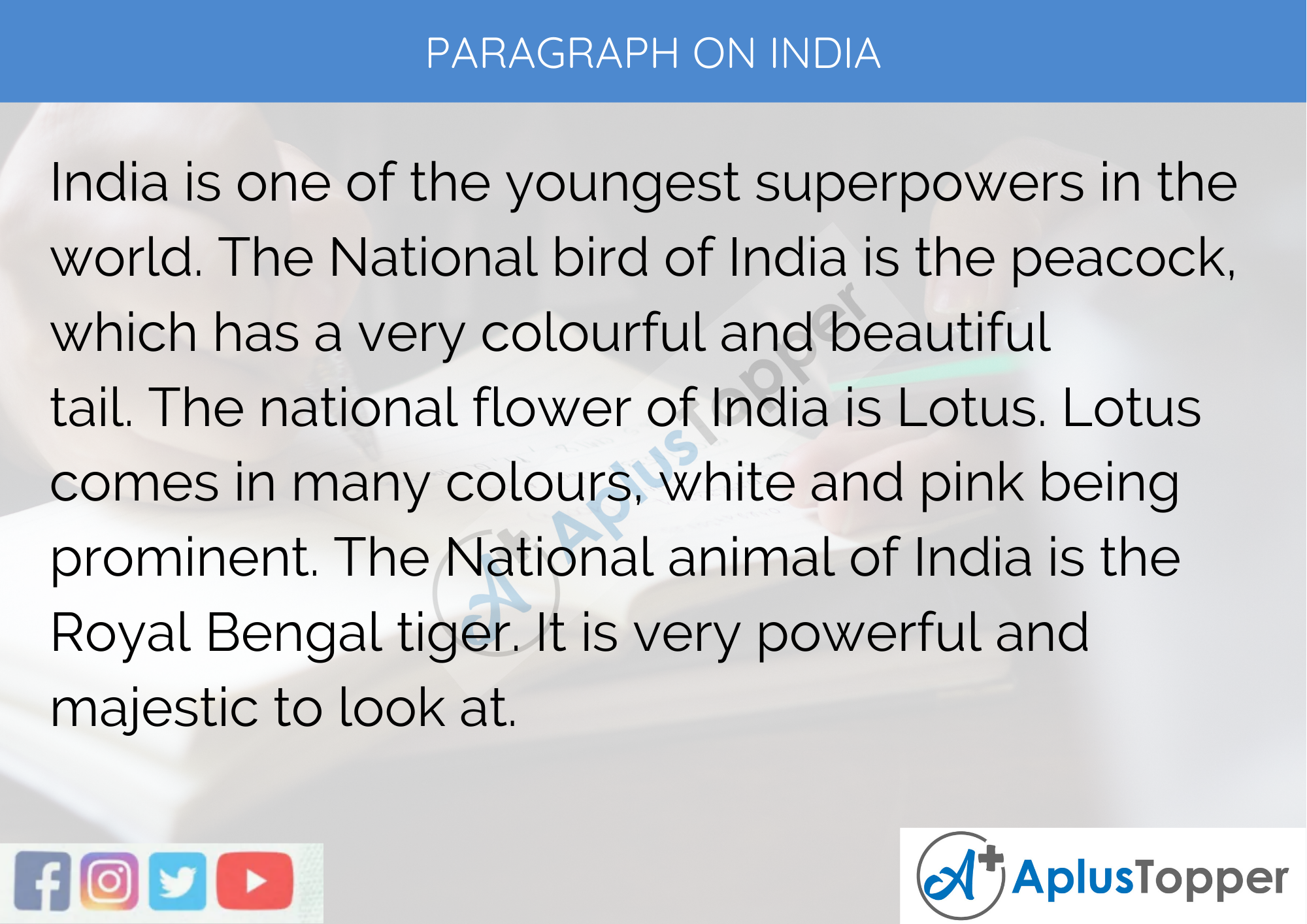 Paragraph on India - 100 Words for Classes 1, 2, 3 Kids