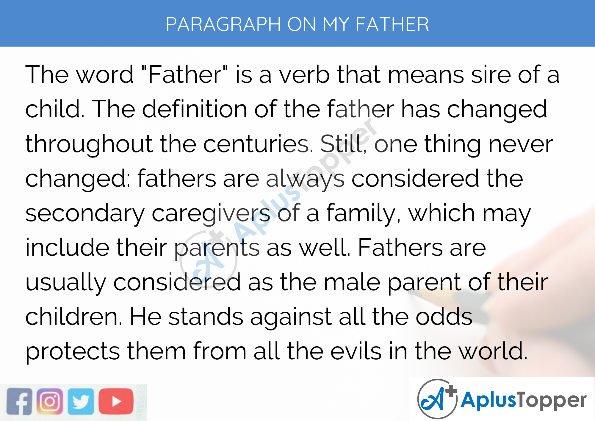 Paragraph on My Father – 250 to 300 Words for Classes 9, 10, 11, 12 and Competitive Exams