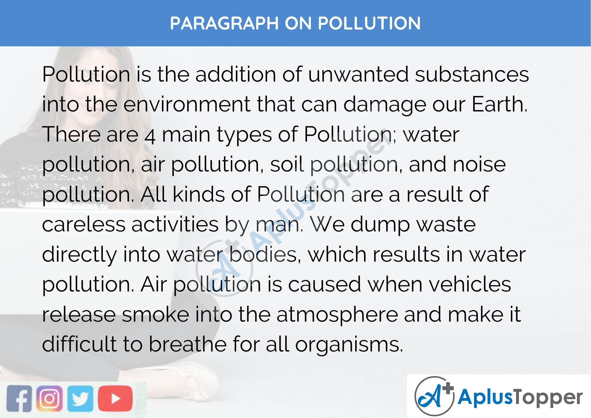 Paragraph on Pollution - 100 Words for Class 1, 2, 3 Kids