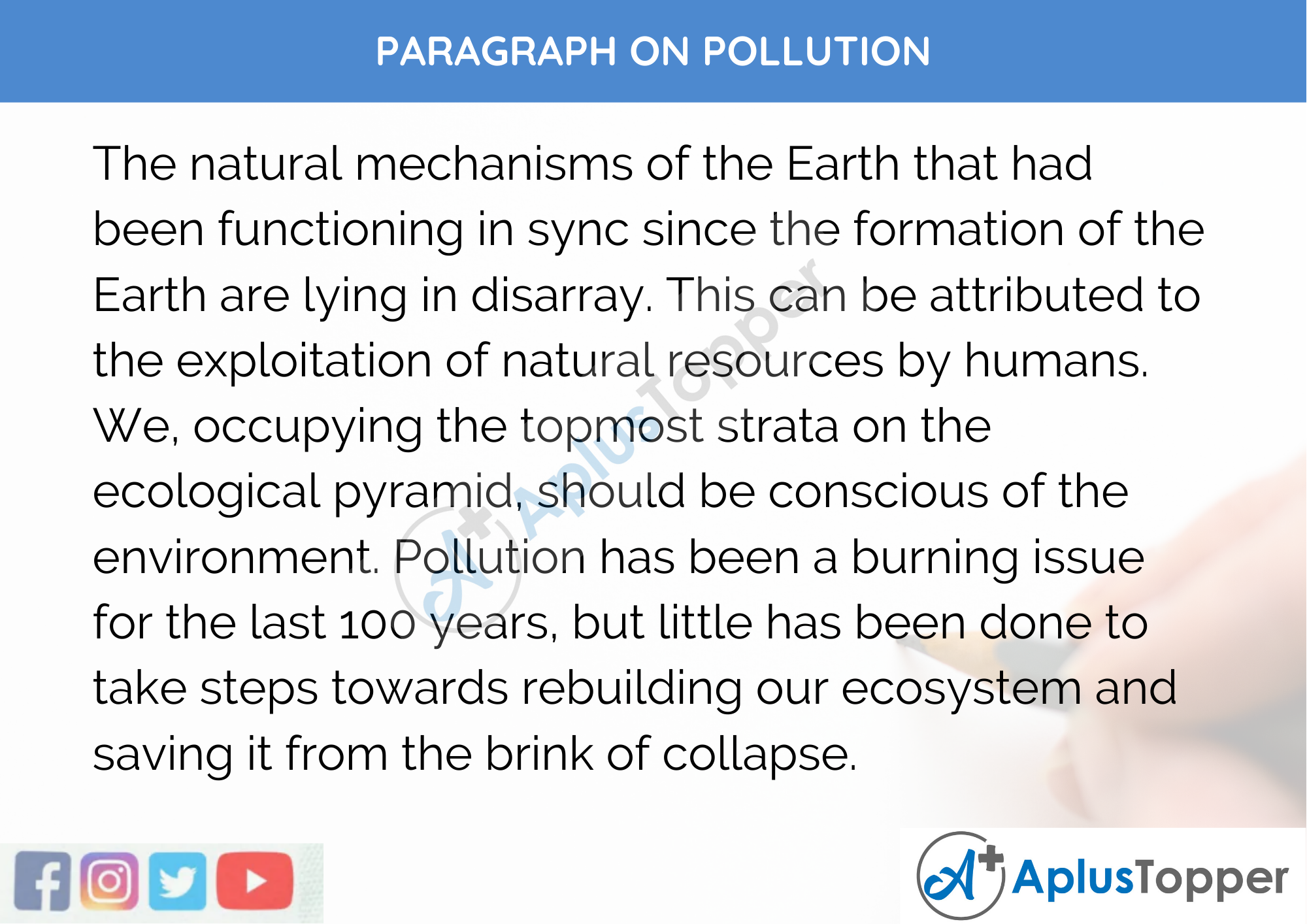 Paragraph on Pollution - 250 to 300 Words for Class 9, 10, 11, 12 and Competitive Exams Students