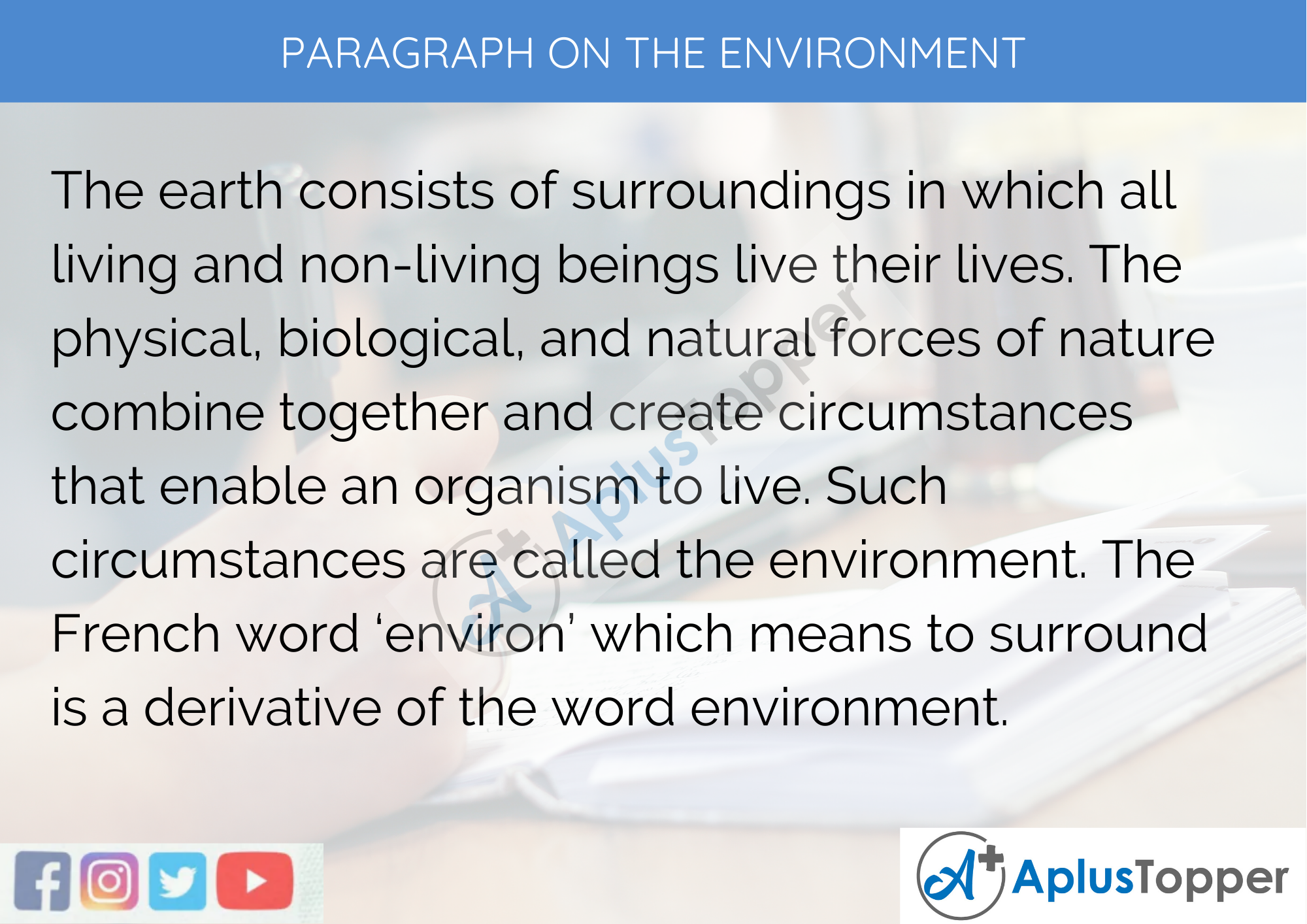 Paragraph on the Environment 