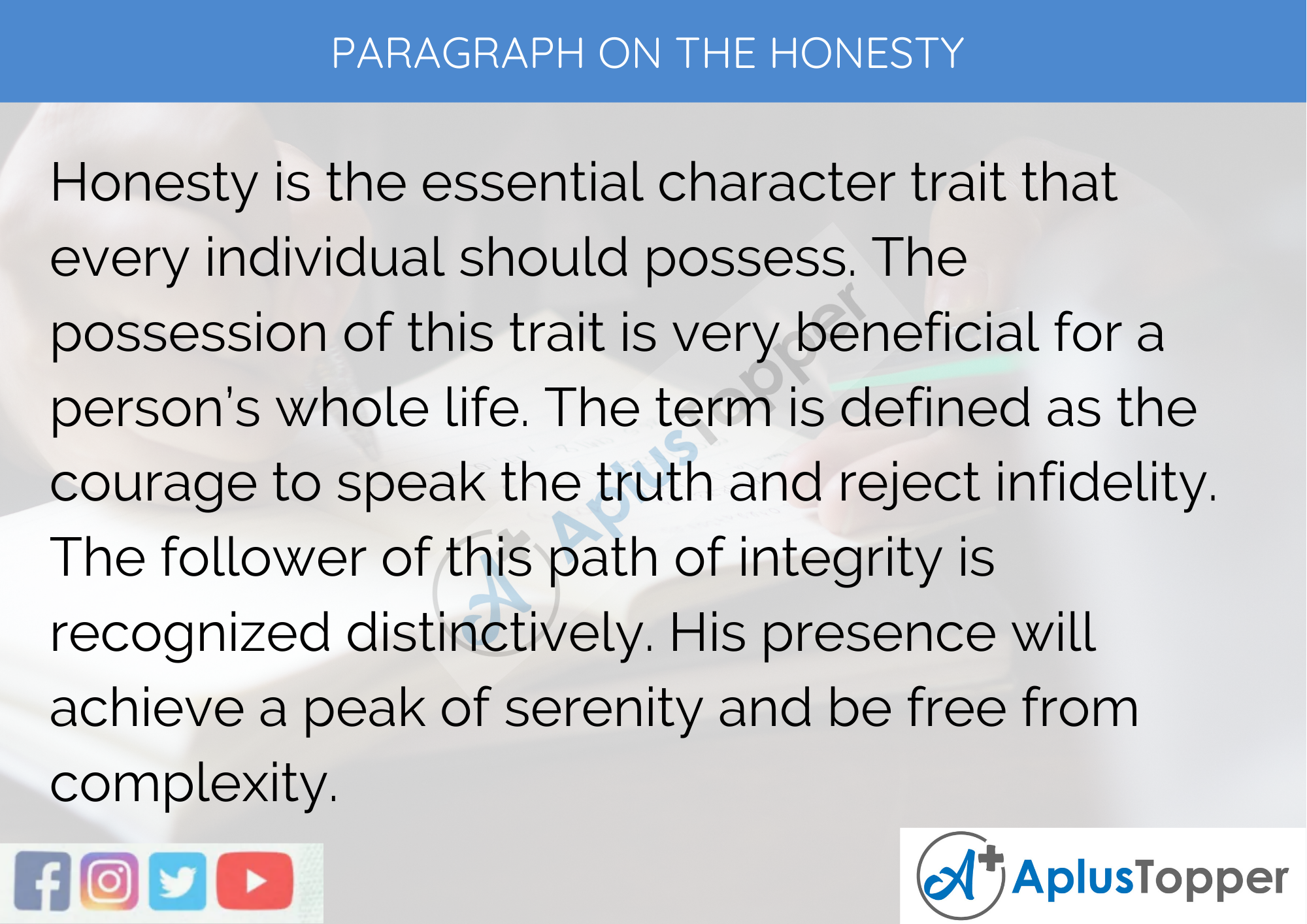 A of the relationship importance honesty in The Importance