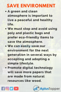 a short speech on environment protection