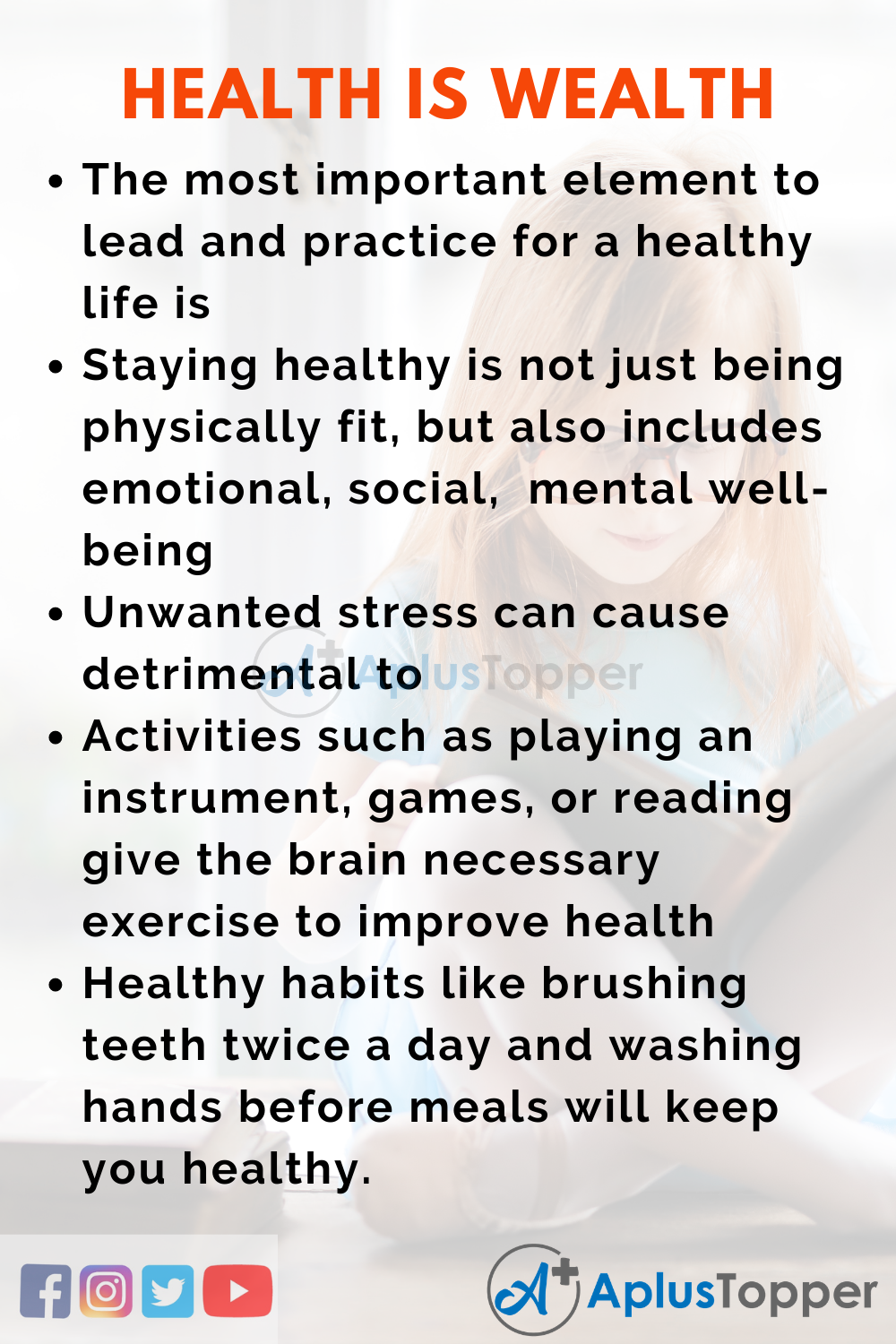 Short Essay on Health is Wealth in English 200 words