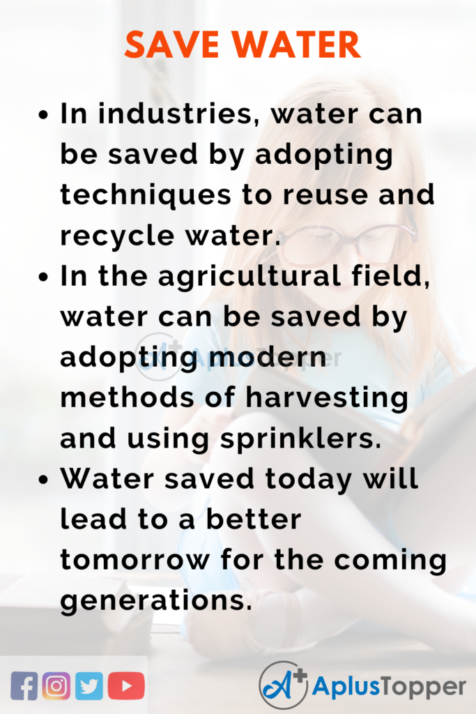 write speech on save water