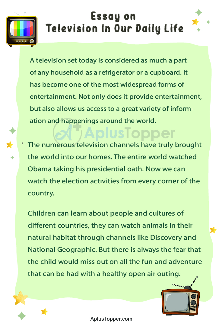 Television In Our Daily Life Essay | Essay on Television In Our Daily Life  for Students and Children in English