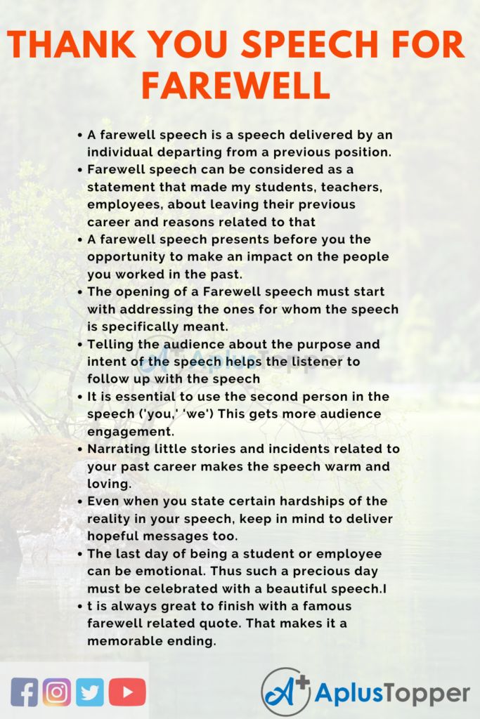 how to end a speech with thank you example