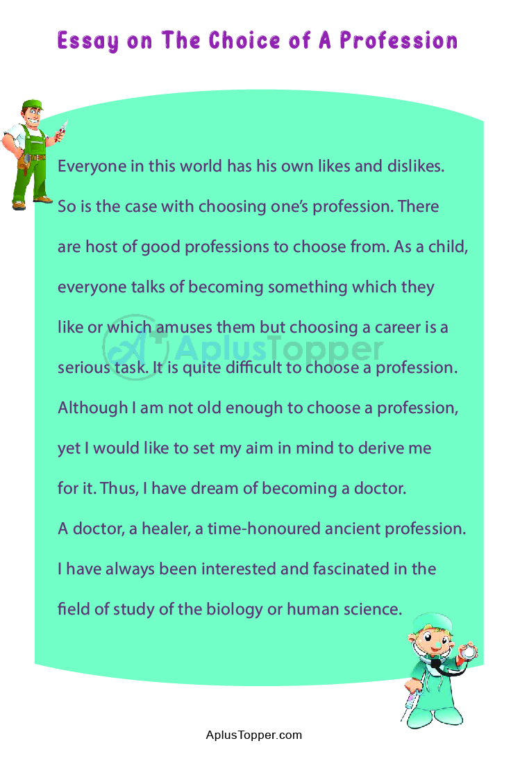 The Choice of A Profession Essay