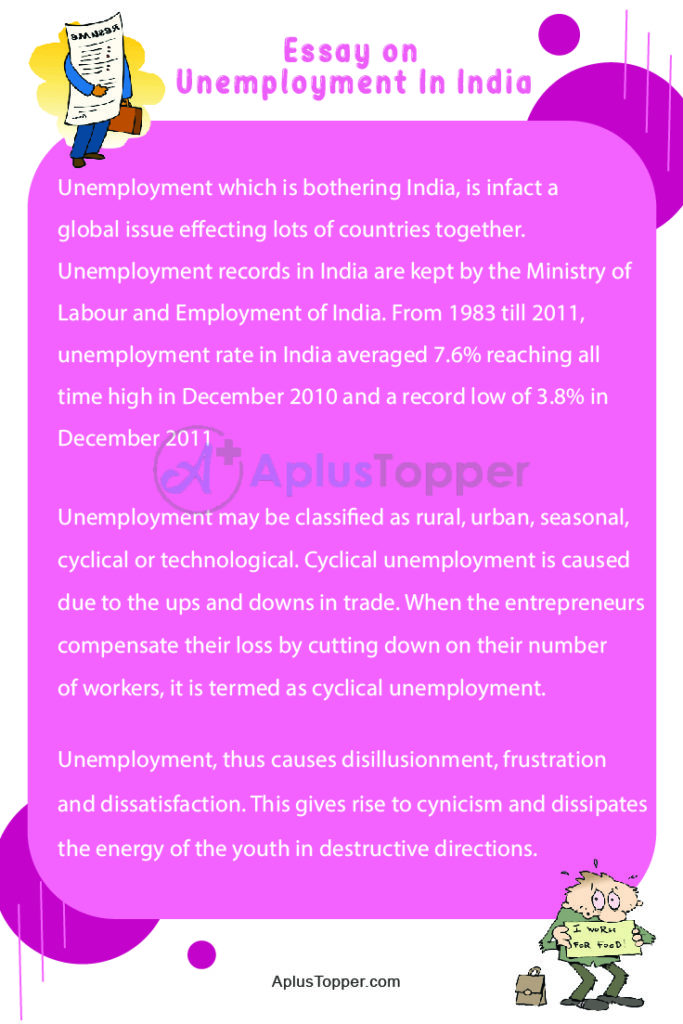 short essay on unemployment in india