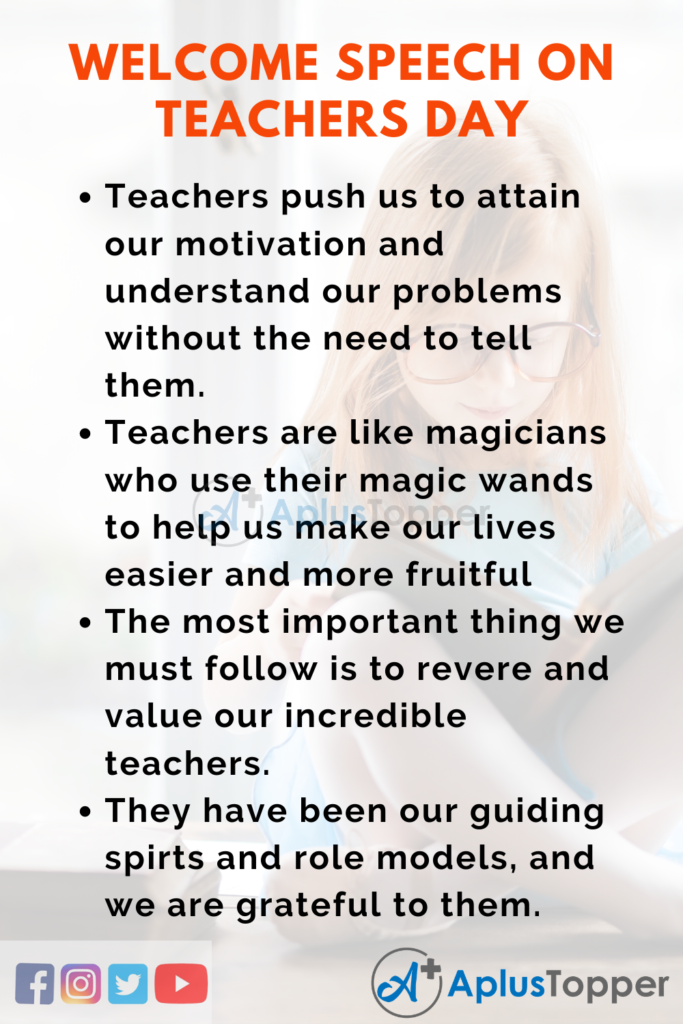 welcome speech quotes for teachers
