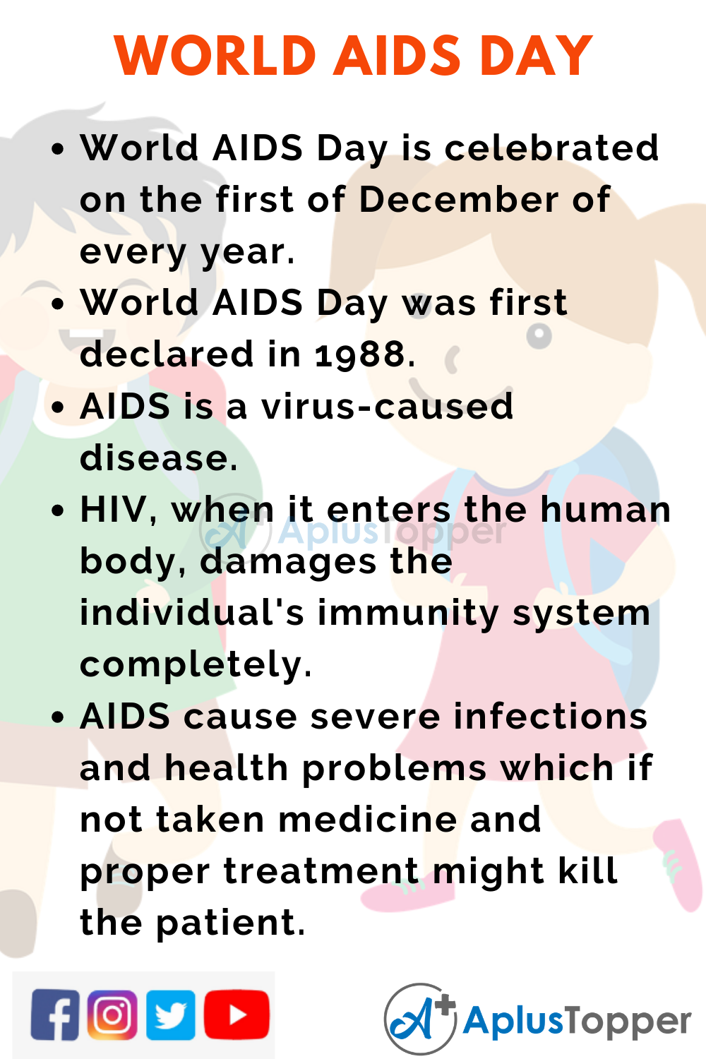 10 Lines On World Aids Day for Kids