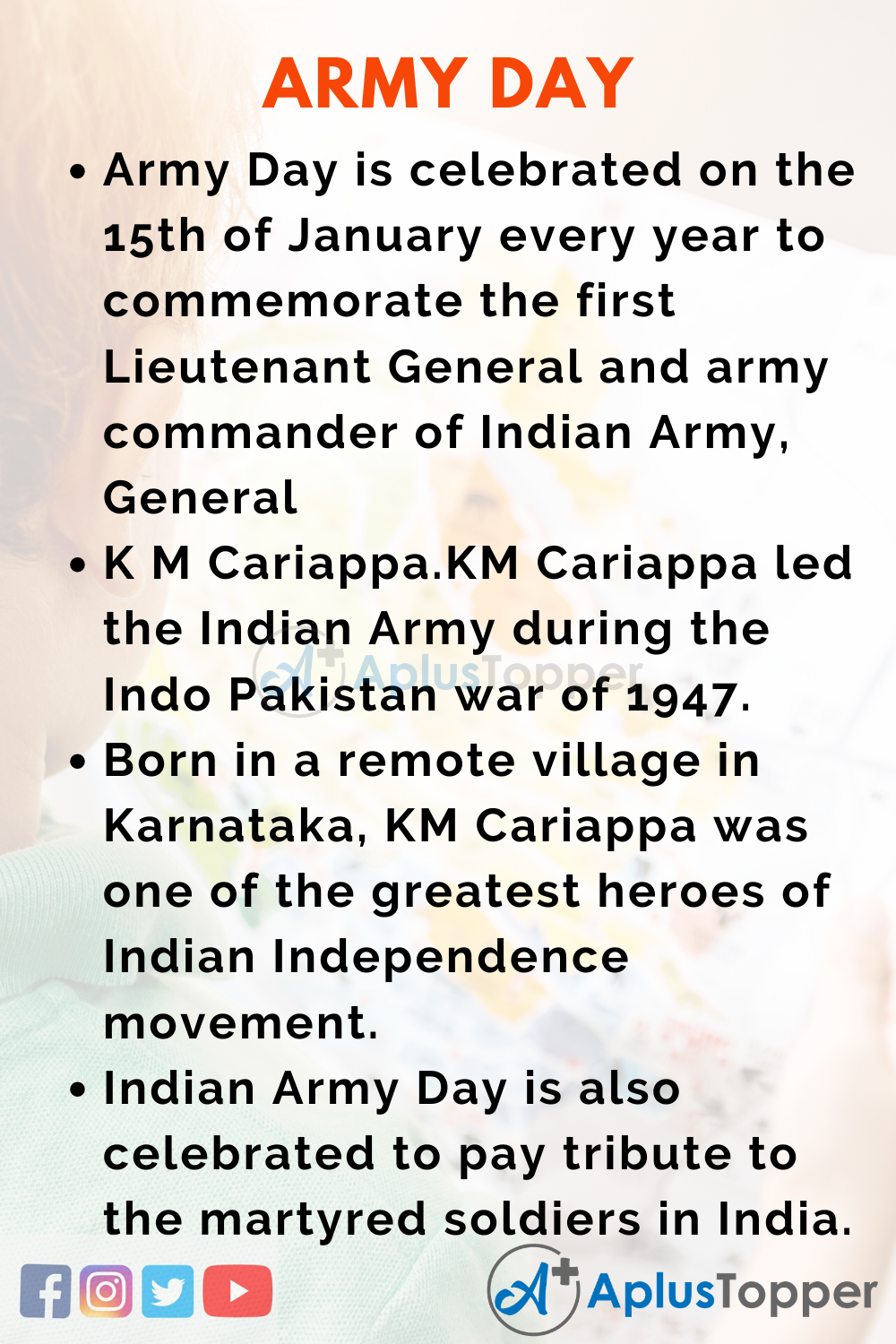 10 Lines about Army Day