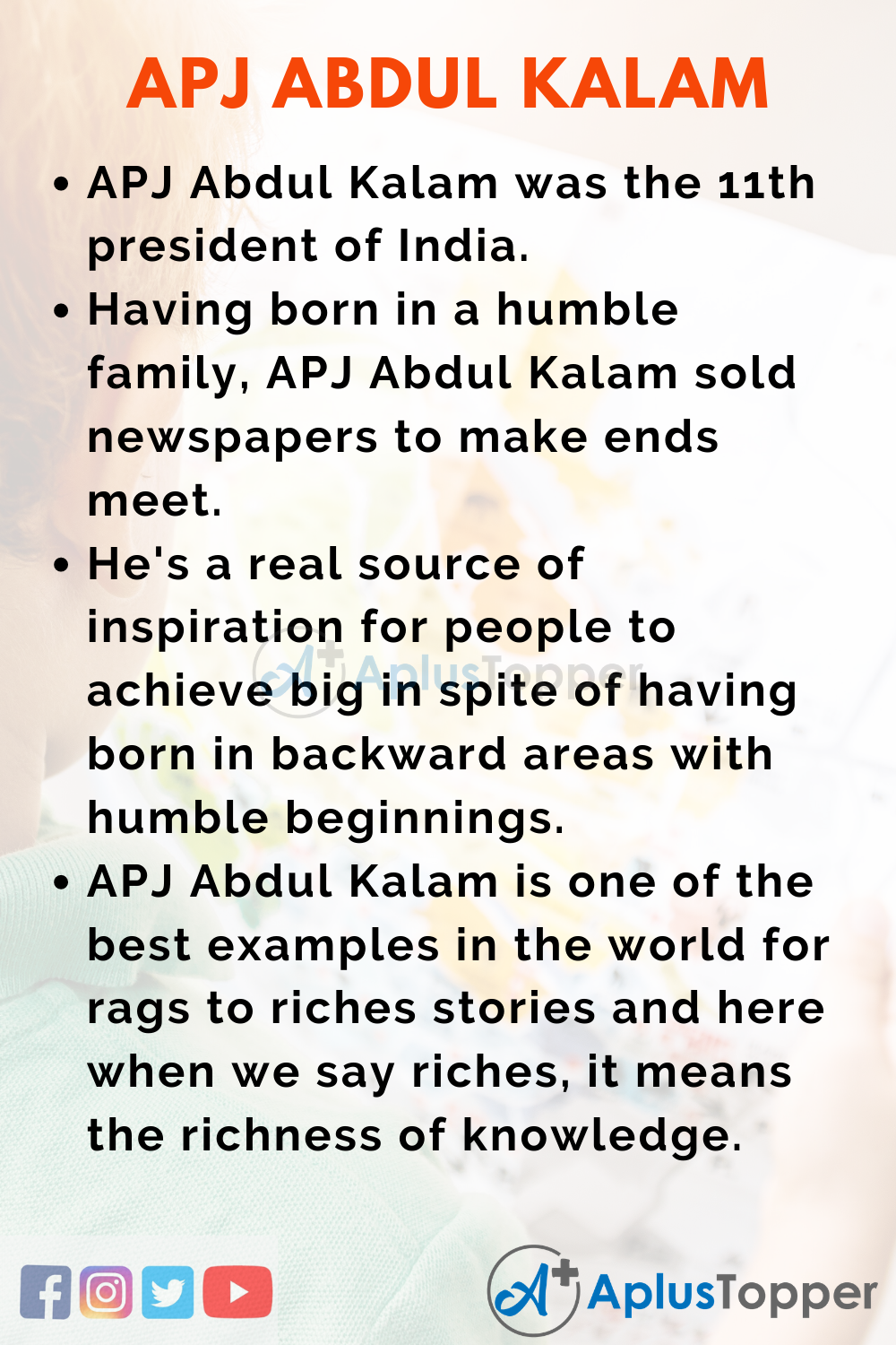 10 Lines on APJ Abdul Kalam for Kids