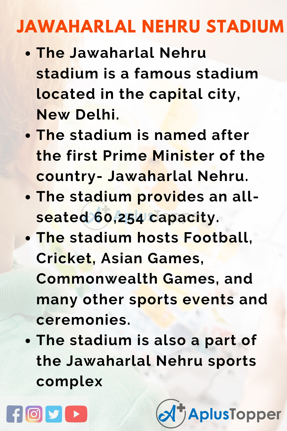 10 Lines on Jawaharlal Nehru Stadium for Kids