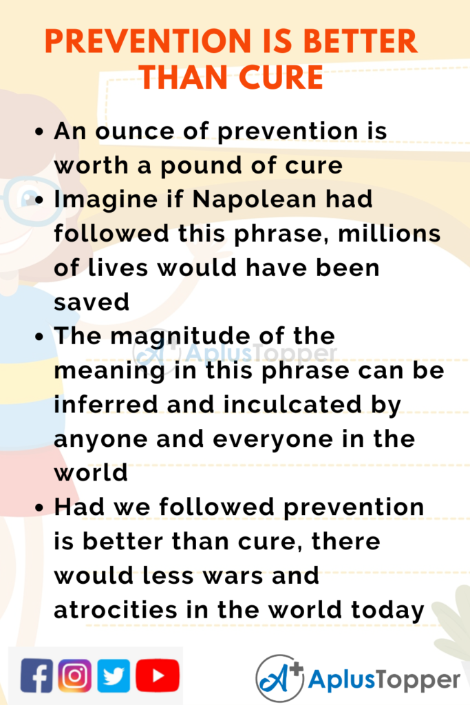 write a narrative essay on prevention is better than cure