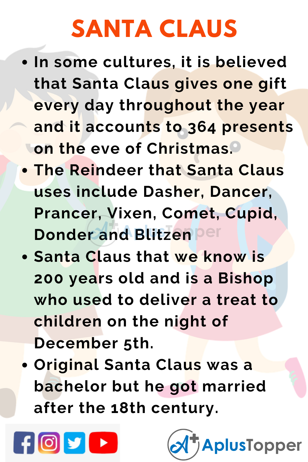 10 Lines on Santa Claus for Higher Class Students