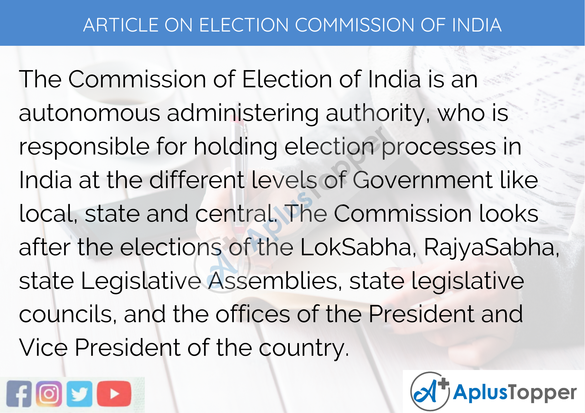 Long Article On Election Commission Of India 500 Words In English