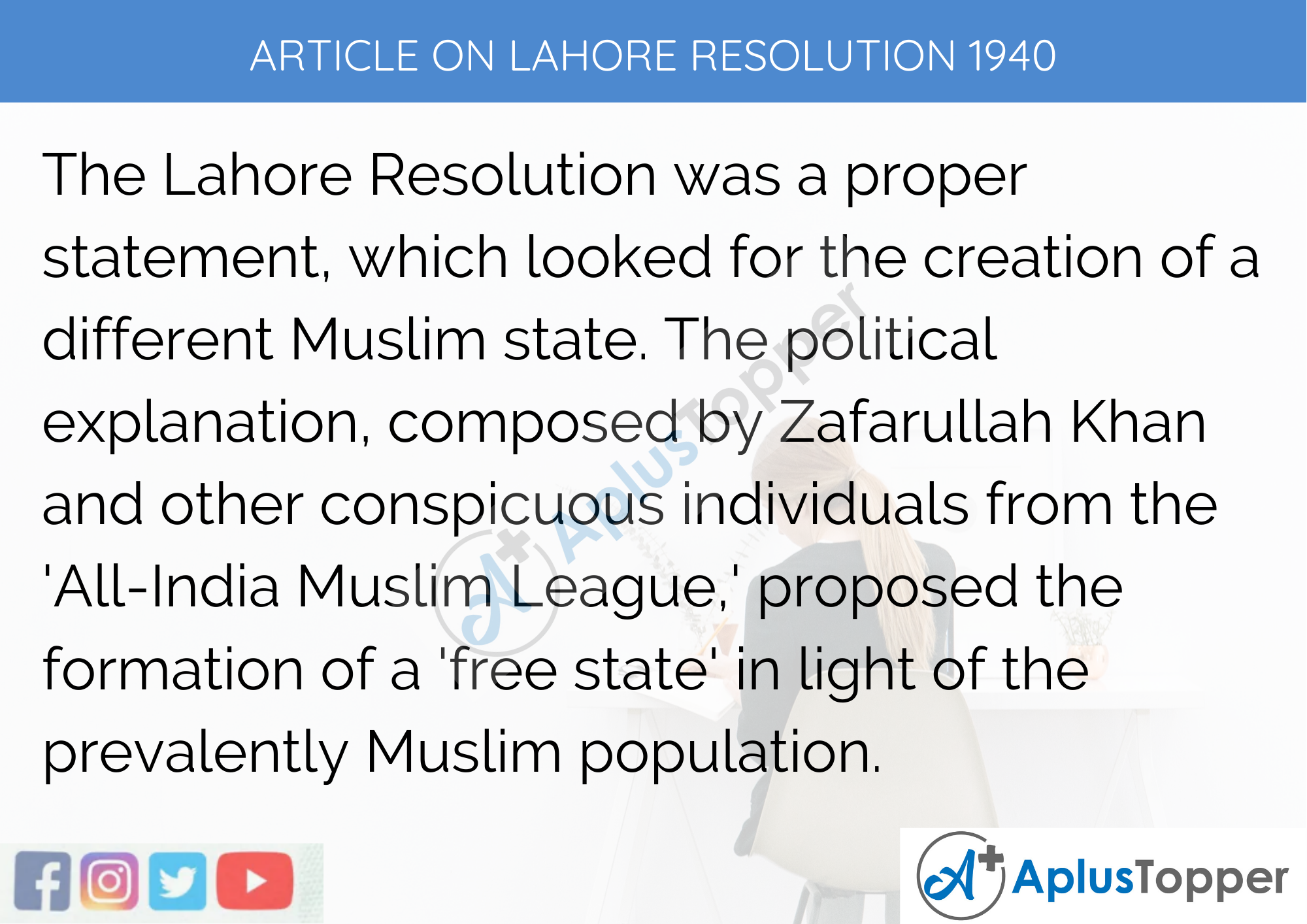 Long Article On Lahore Resolution 1940 500 Words In English