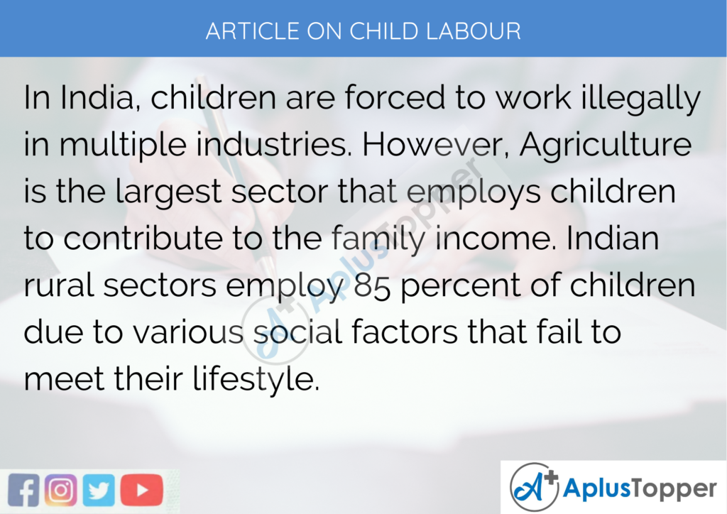 how to write article on child labour