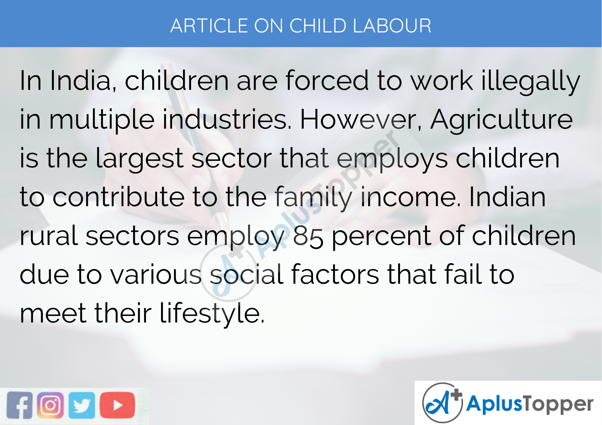 Long Article on Child Labour 500 Words in English